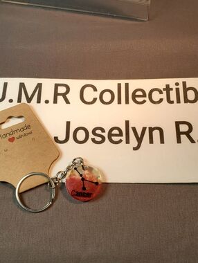 Sparkling Cancer Zodiac Constellation Resin Keychain - Handmade Astrological